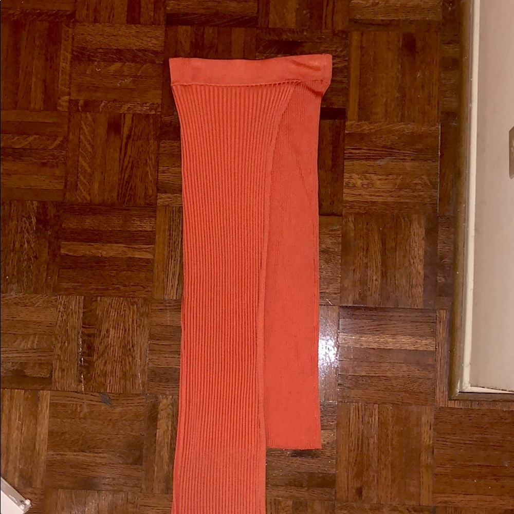 Orange Midi Tight Skirt